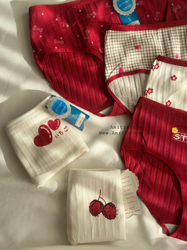 شورت نخی عروسکی قرمز کد 43 - تصویر 3