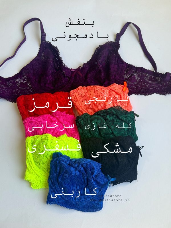 سوتین تک توری گل برجسته کد 1150 - تصویر 20