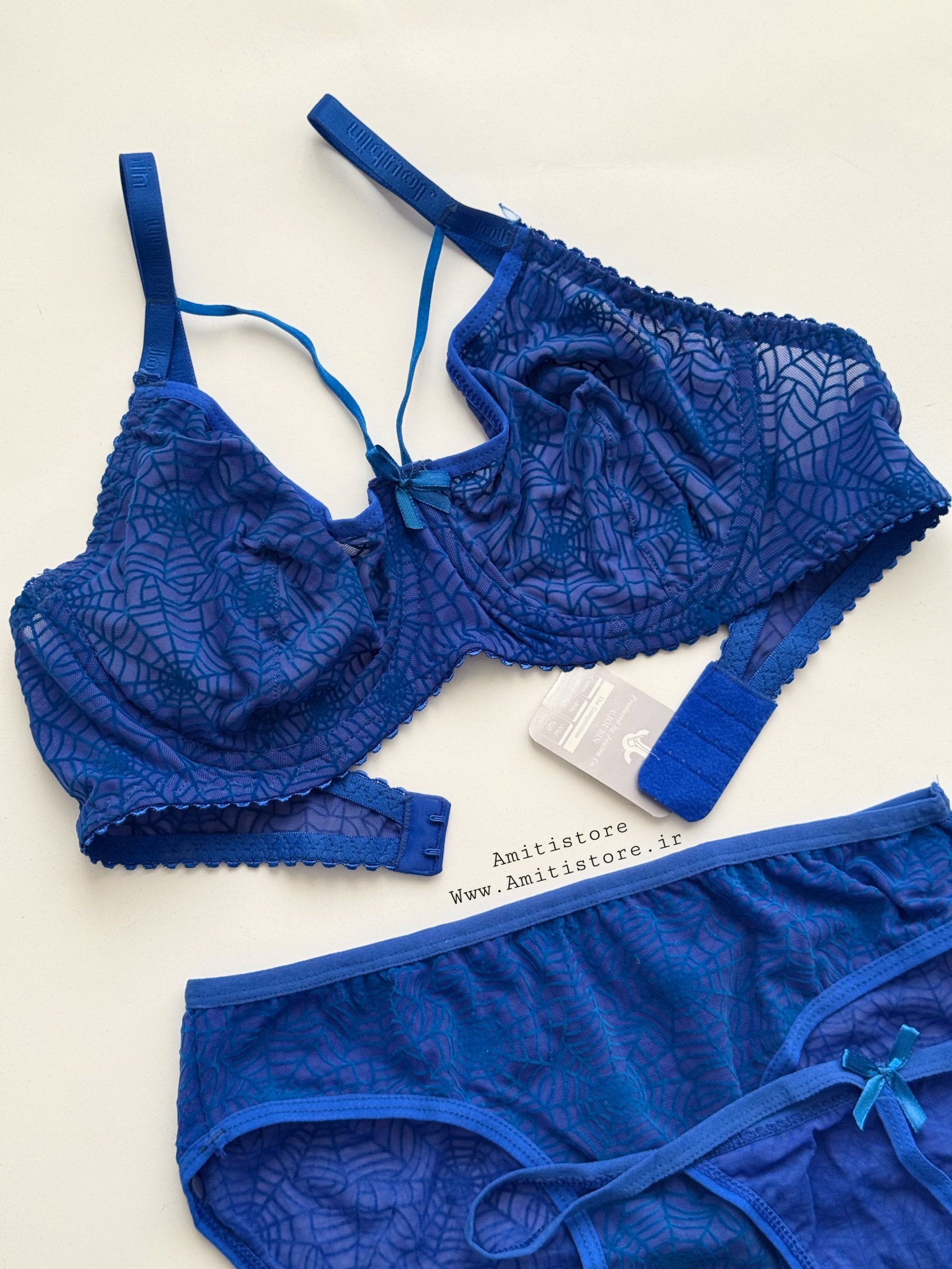 ست سوتین توری دوشورته طرح عنکبوتی کد 1368 2 ست سوتین توری دوشورته طرح عنکبوتی کد 1368 - تصویر 2