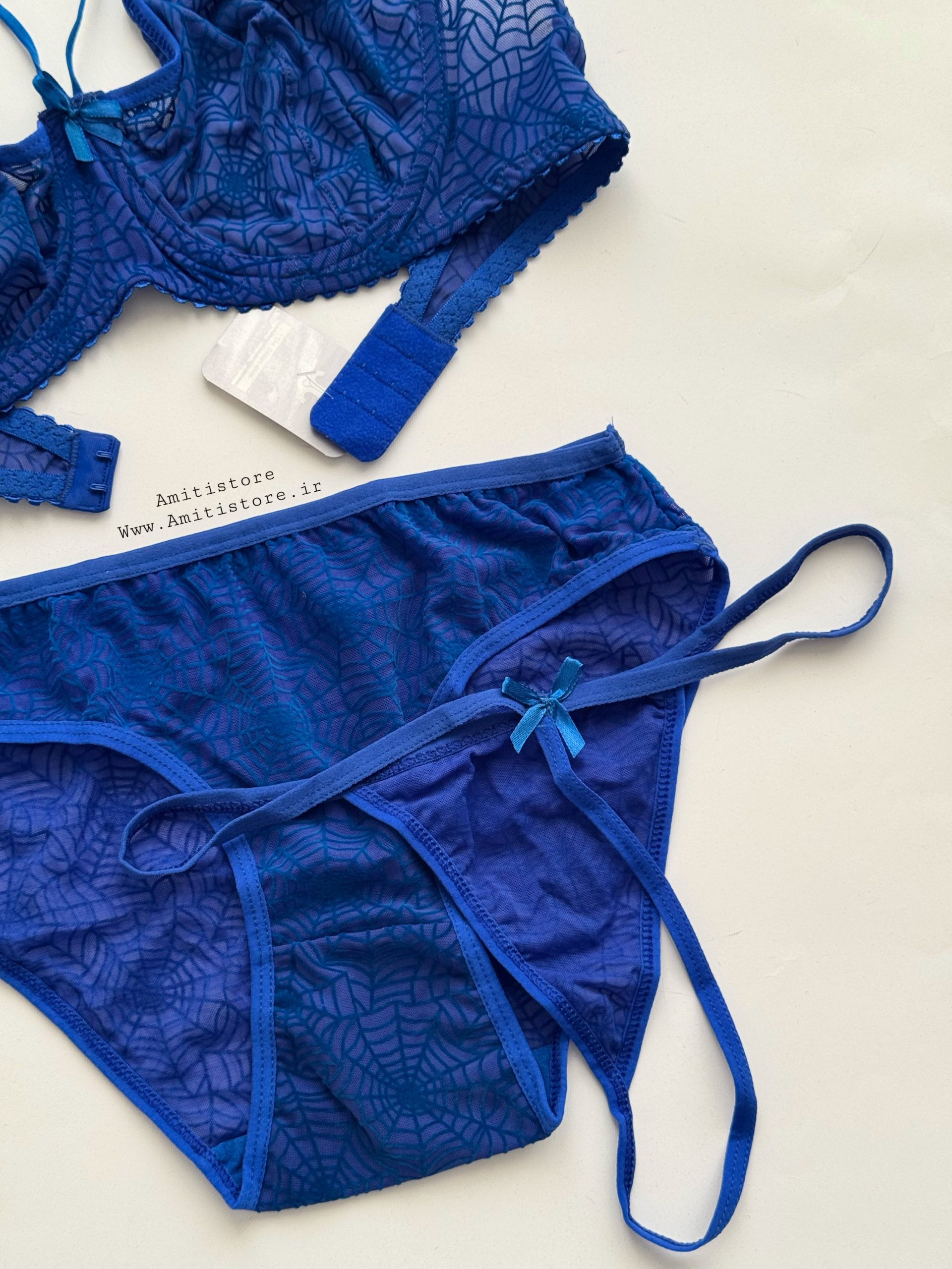 ست سوتین توری دوشورته طرح عنکبوتی کد 1368 3 ست سوتین توری دوشورته طرح عنکبوتی کد 1368 - تصویر 3