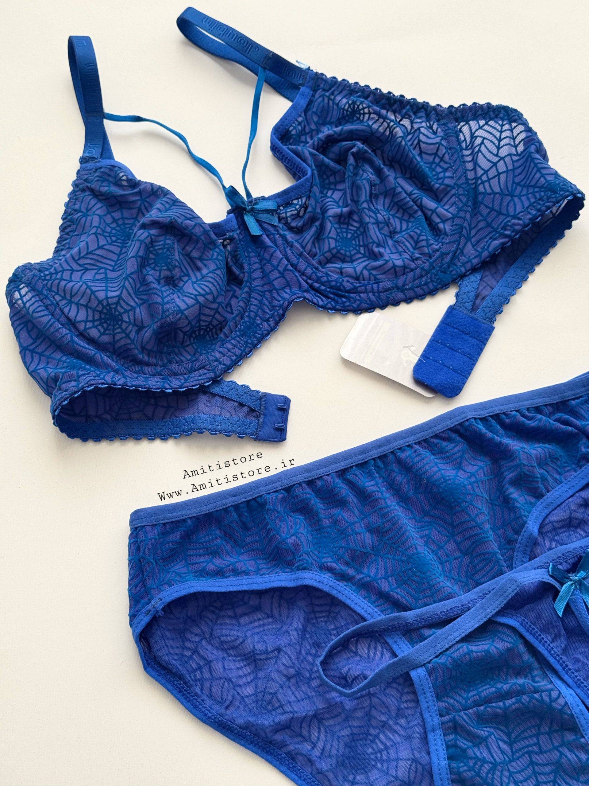 ست سوتین توری دوشورته طرح عنکبوتی کد 1368 1 ست سوتین توری دوشورته طرح عنکبوتی کد 1368