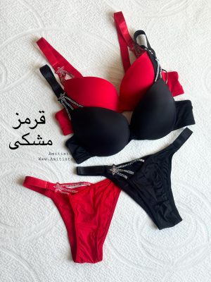 ست سوتین اسفنجی بند نگیندار کد ۲۰۶۶